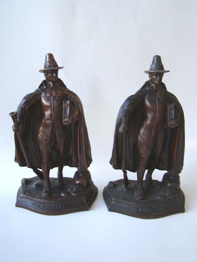 A RARE pair of The Puritan bookends by Jennings Brothers circa 1930 — image 2